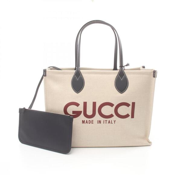 Gucci Gucci Canvas Leather Print Tote Bag Canvas Tote Bag 772176FACUL8573 - Picture 1 of 4